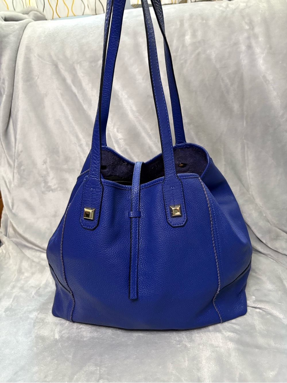 Stella & Dot Paris Market Pebbled Leather Tote Bag